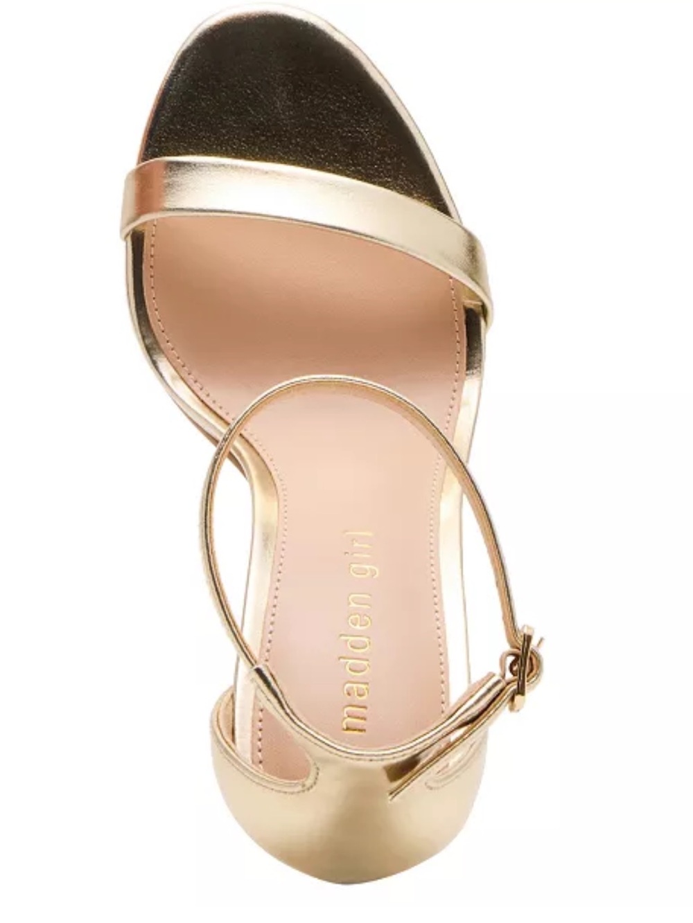 Madden Girl Metallic Gold Ankle Strap Stiletto Sandals - Picture 5 of 12